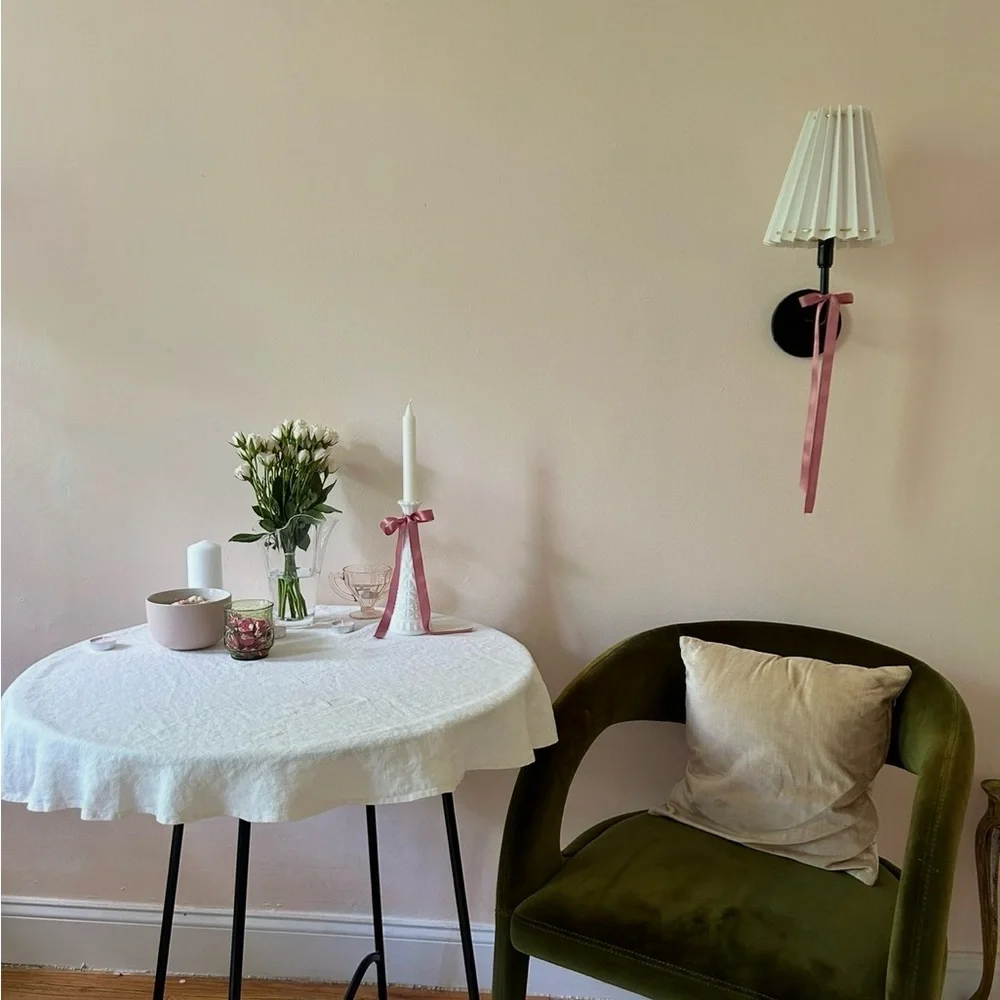 2 Mitzi Black Wall Sconce with White Pleated Shade